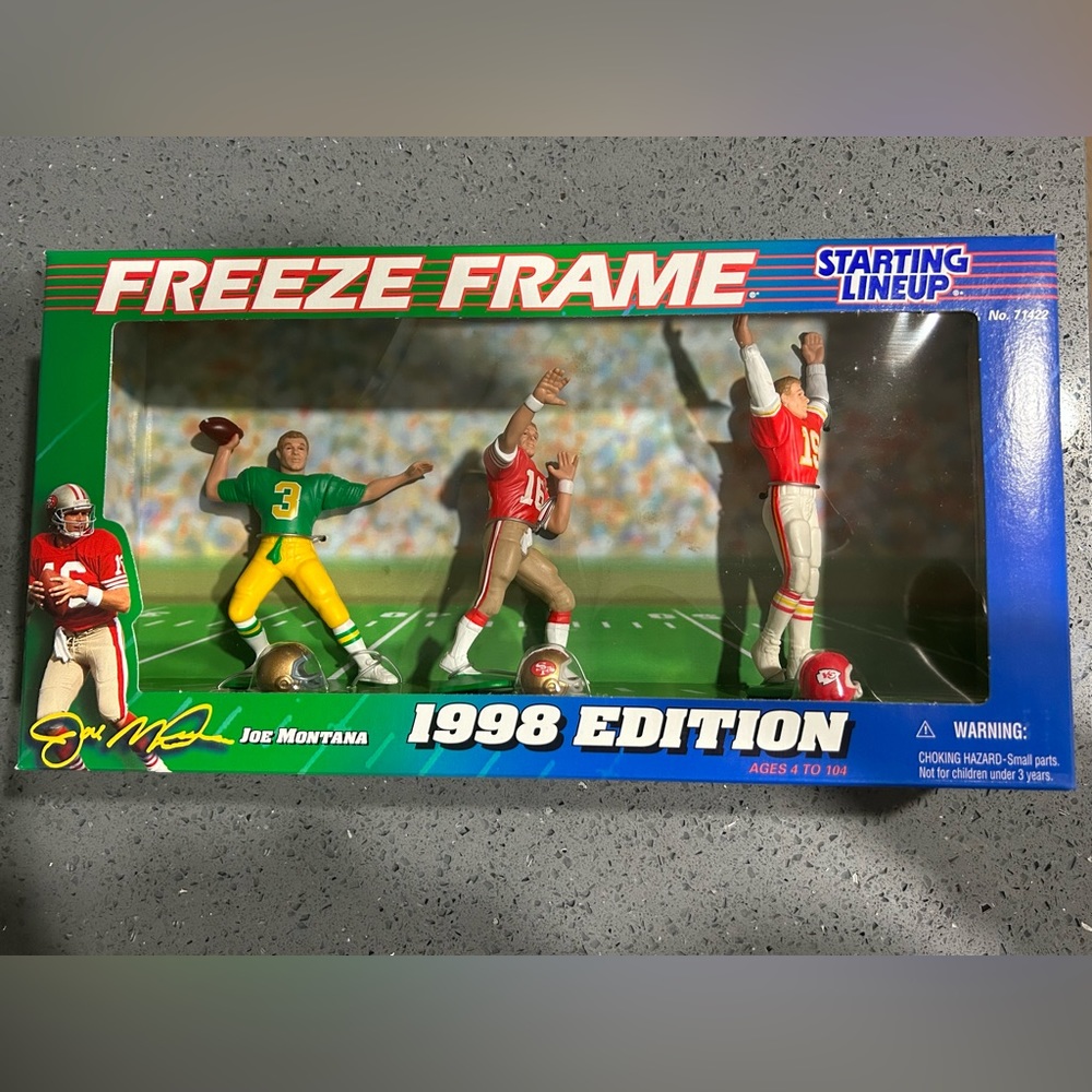 1998 Kenner Starting Lineup SLU Joe Montana Freeze Frame Brand New Unopened